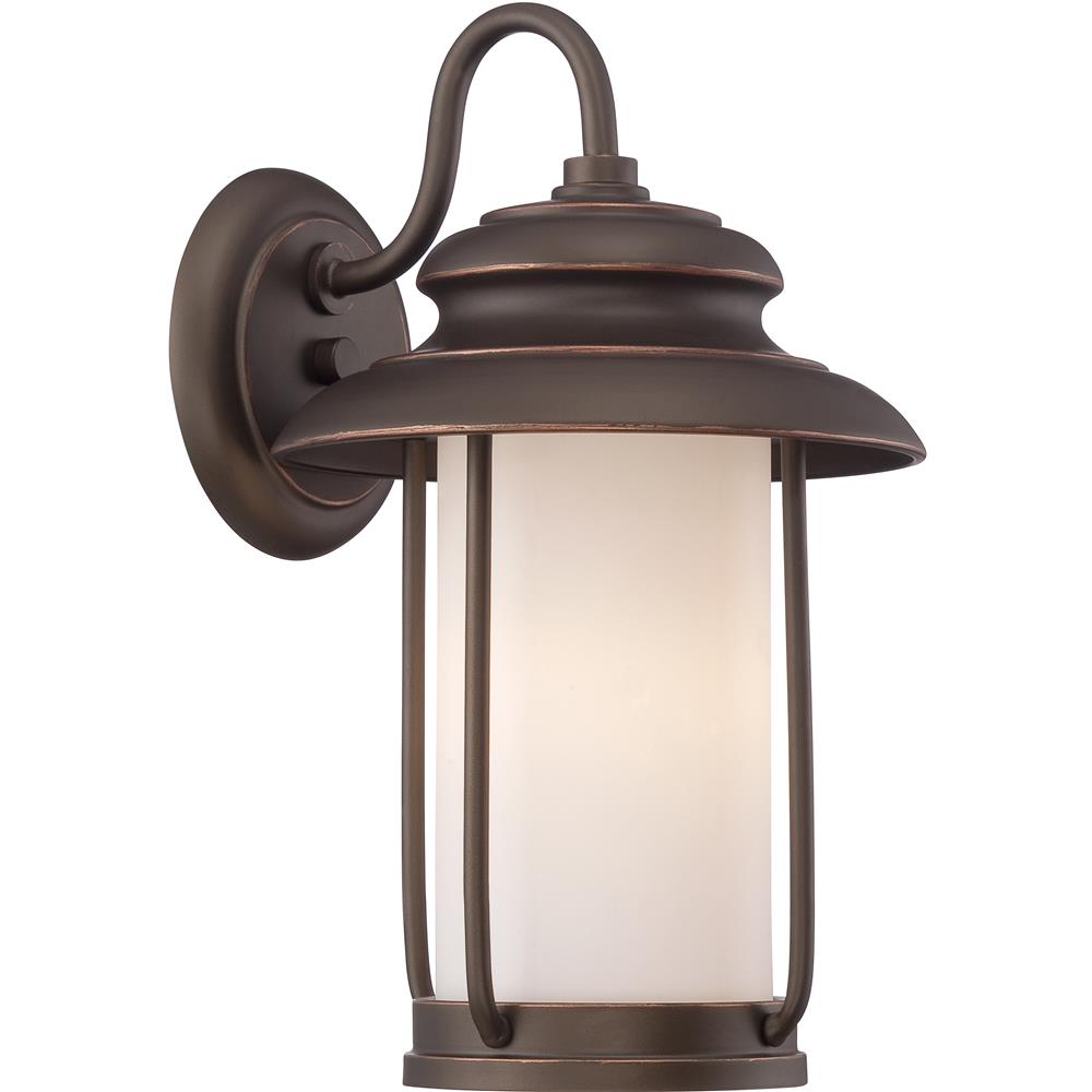 Nuvo Lighting 62/631  Bethany - LED Outdoor Small Wall with Satin White Glass in Mahogany Bronze Finish